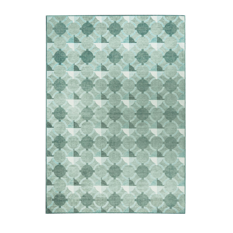 Performance Flatweave Washable Geometric Indoor / Outdoor Rug, Rectangle 5' x 7'