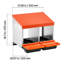 Boîtes de nidification pour poulets, 2 compartiments, collection Easy Egg, fixation murale, facile à assembler, acier galvanisé et plastique haute résistance, boîtes de nidification à roulettes pour poules pondeuses, orange