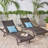 Brown Multi Pe Lounges For Outdoor Relaxation - Adjustable Back, 2 Modern Chaise Lounge With 2