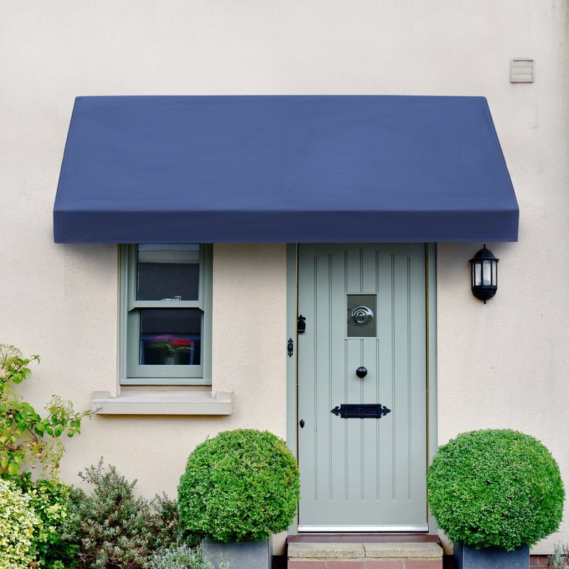 Auvent de porte bleu en polyester l 6,76 pi x P 2,95 pi