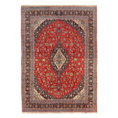 Tapis persan Kashan noué à la main 12 pi 1 po x 17 pi 1 po