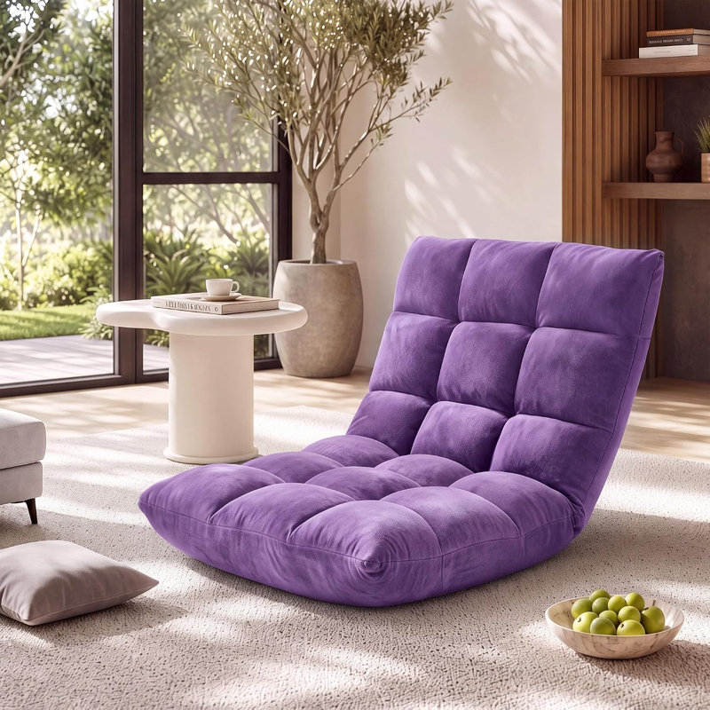 Chaise de plancher pliante avec support pour le dos, 14 positions réglables, chaise rembourrée pour la méditation et la télévision