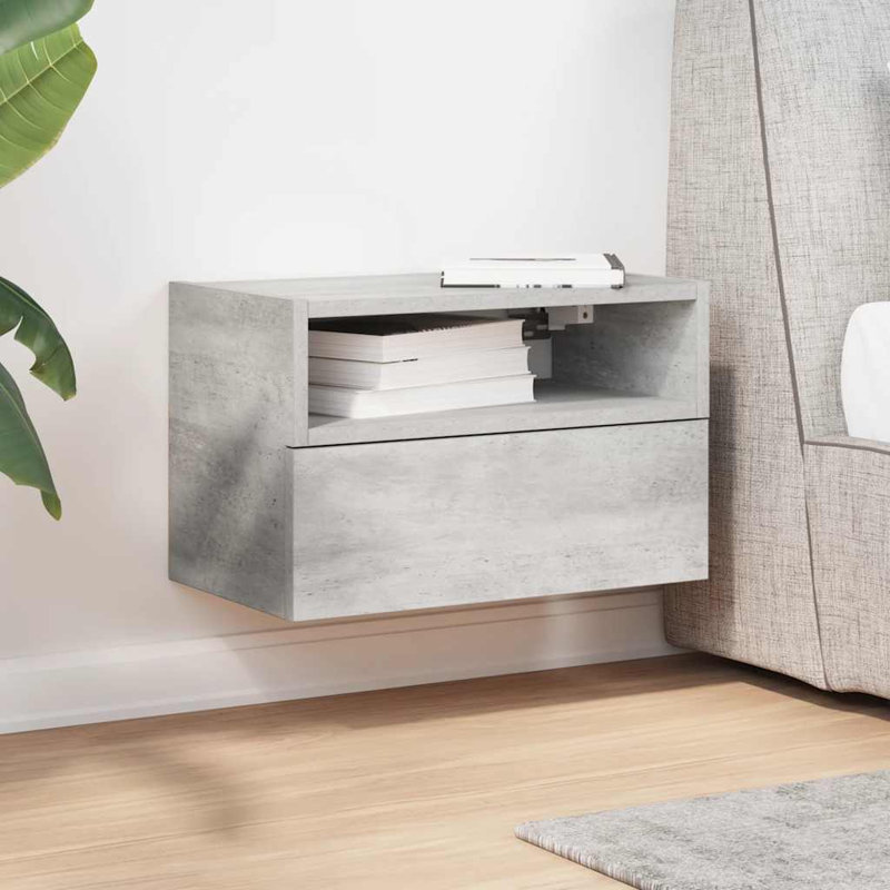 Cabriales 45cm W Manufactured Wood Bedside Table, White, 1