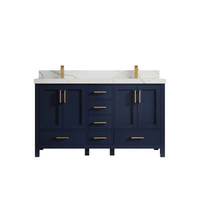 Malibu 60'' Double Bathroom Vanity with Top