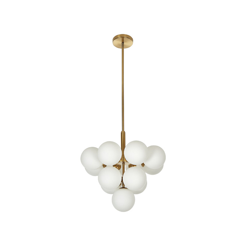 Hodgeman 13 - Light Brass/White Sputnik Pendant