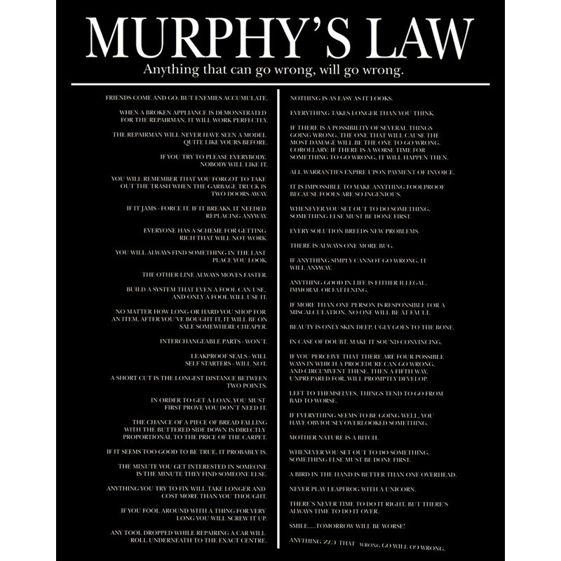La loi de Murphy, H 35 po x l 28 po