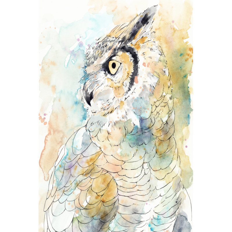 Hibou majestueux I, H 12 po x l 8 po