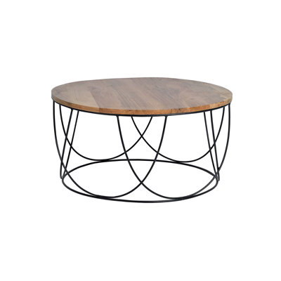 Dudek Solid Wood Drum Coffee Table