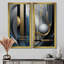 «Minimal Tech Blue Silver Sphere», art mural géométrique, impression sur toile abstraite dorée 2 pièces-1443577369-1443577368-1443577377