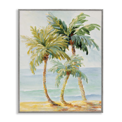 Palmiers tropicaux sur le sable de la plage par Lanie Loreth - Peinture
