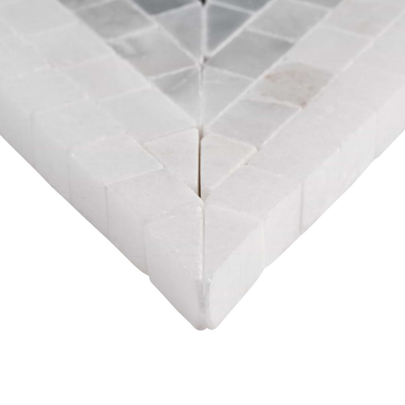Ako 5" Triangle Marble Micro Mosaic Tile, Grigio Gray