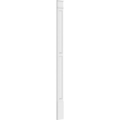 TruCraft Two Equal Raised Panel Pilaster w/ Decorative Capital & Base, 9"W x 120"H x 2"P Base Can Be Trimmed Up To 6 5/8", Architectural Grade PVC, Sold As Pair