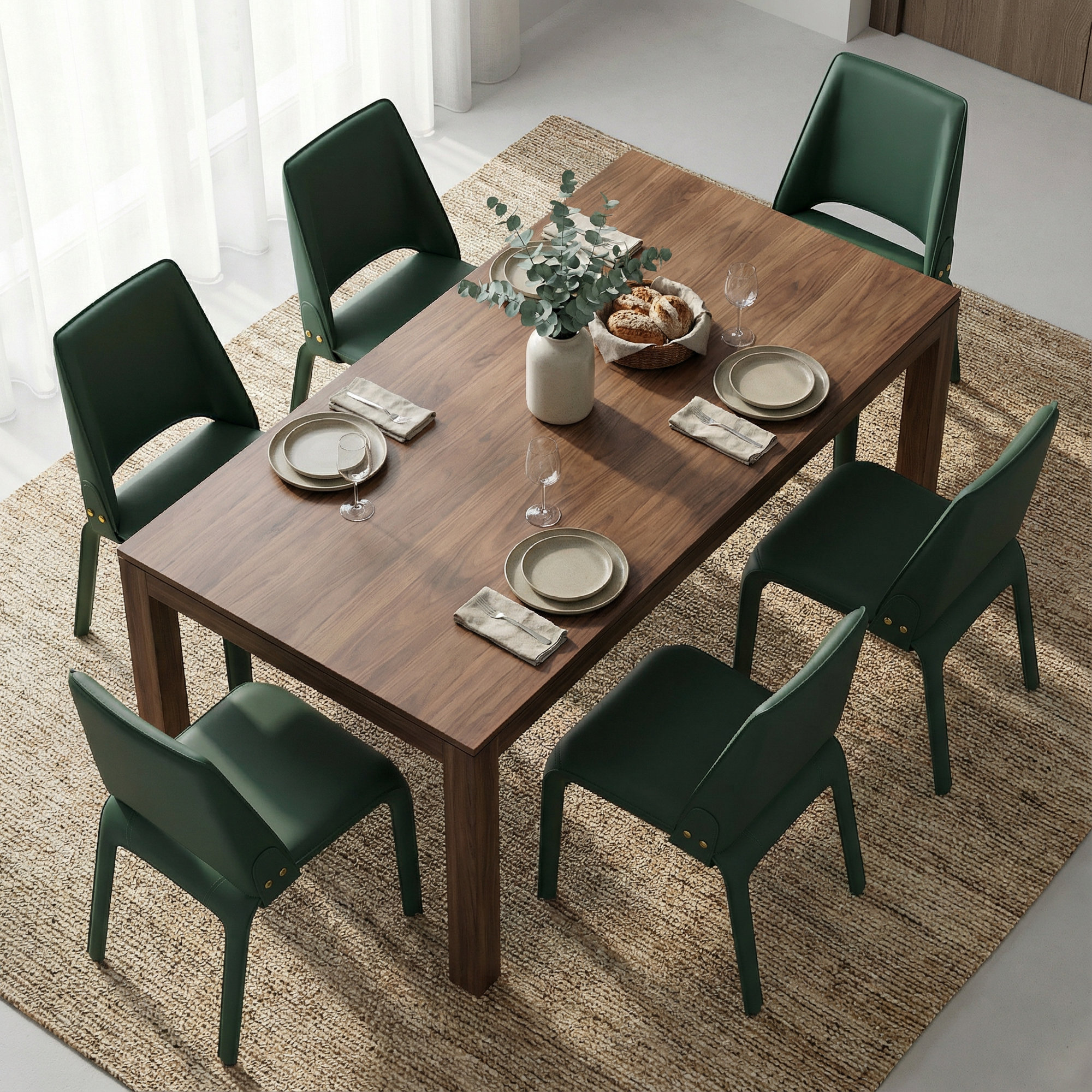 Vannes Vegan Leather Dining Chair, Minimal Assembly Needed, 6, Green