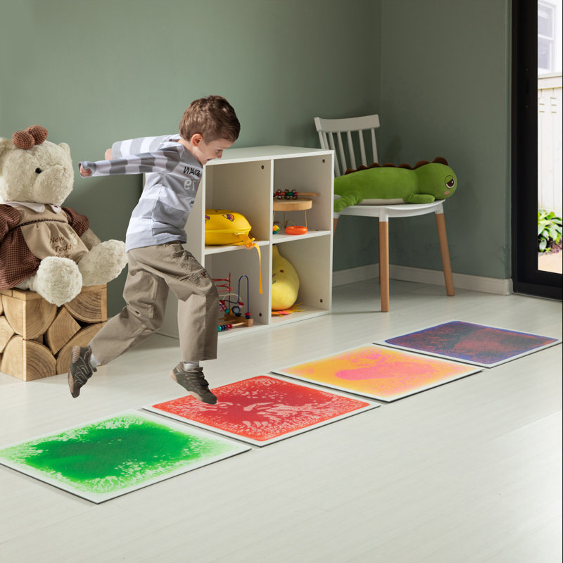 19.5'' Multicolor Sensory Liquid Gel Floor Tiles for Kids