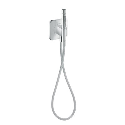 AXOR Citterio C Handshower Holder Softsquare With Outlet 5"X5" With Handshower And Textile Hose, 1.75 GPM