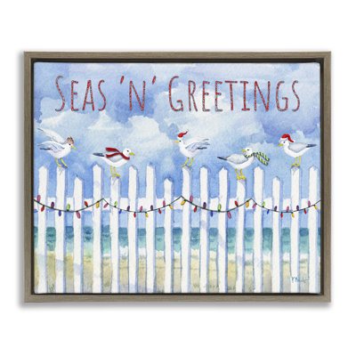  Seas 'n' Greetings Seagulls Floater Canvas Wall Art by Paul Brent
