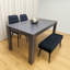 Wooden Dining Set with 2 Velvet Chairs and Bench-23486320-23486335-23486323