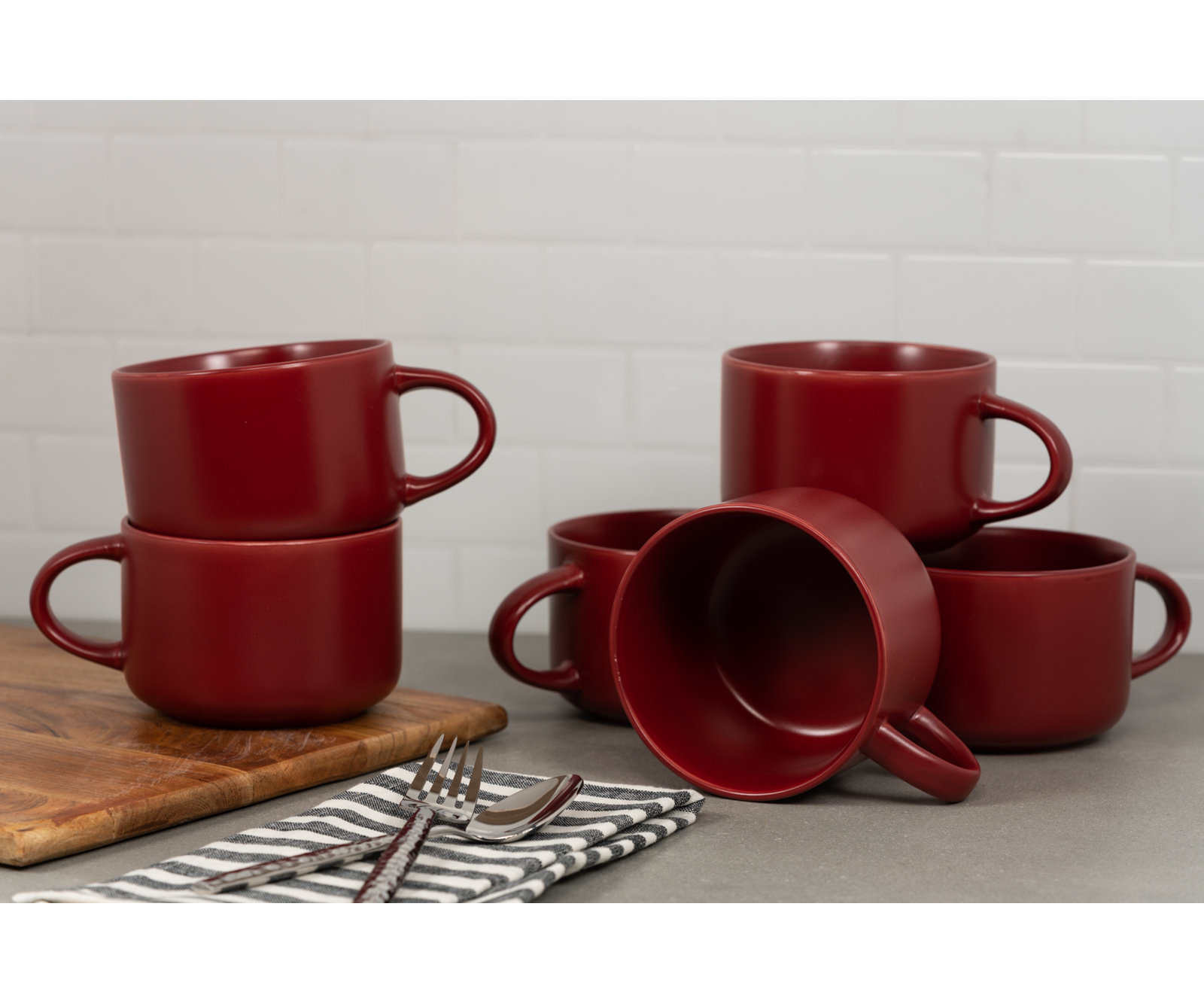 Wazee Matte Mug, Red
