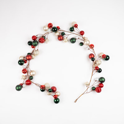 183cm Bauble Garland Green