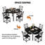 Ensemble de table de salle à manger pour 4 personnes, table de cuisine ronde et 4 tabourets pour la salle à manger, bureau à abattants de 44,5 pouces, petit espace, noir-237317266-237317269