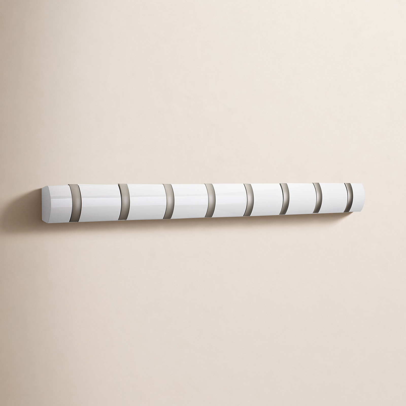 Ainikki 8-Hook Solid Wood Coat Rack, White
