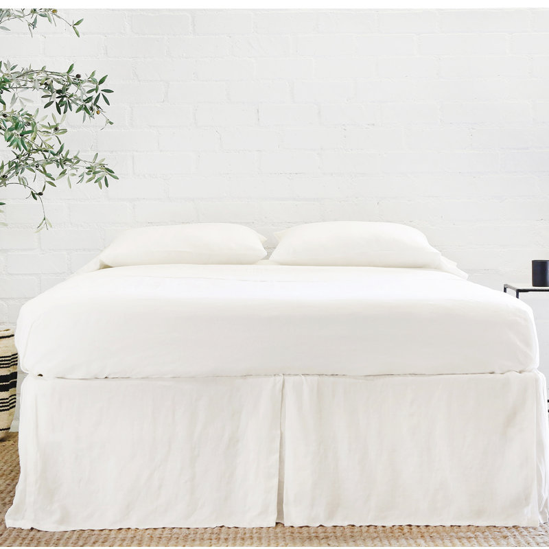 Pleated Bed Skirt, King, Cream
