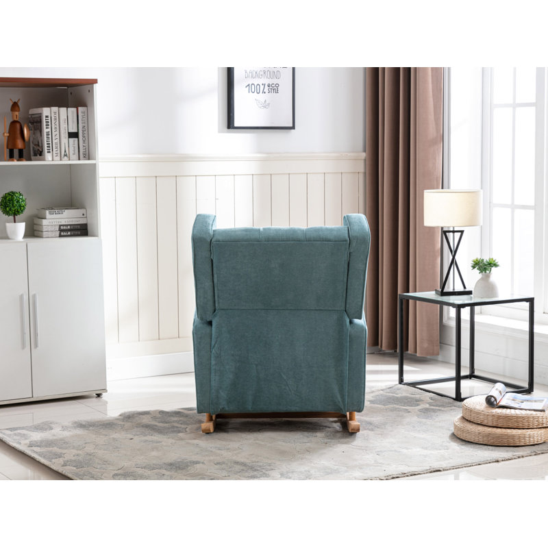 Fauteuil à bascule rembourré Mid Century
