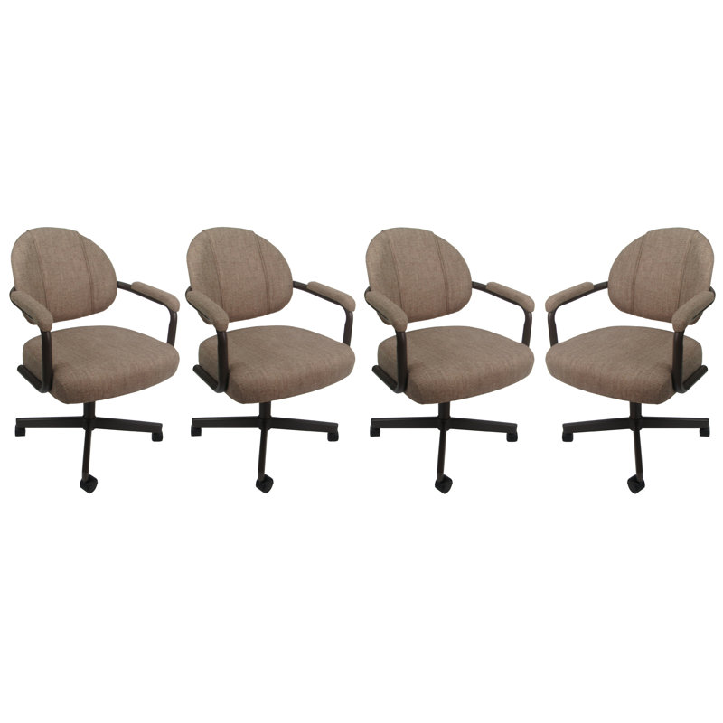 4 chaises de salle à manger pivotantes en métal - Style M-70, 4, Beige bassin, Brun