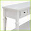 Table basse antique blanche rétro avec 3 tiroirs Tablette inférieure - Assemblage rapide en bois de pin massif pour le salon-316626401