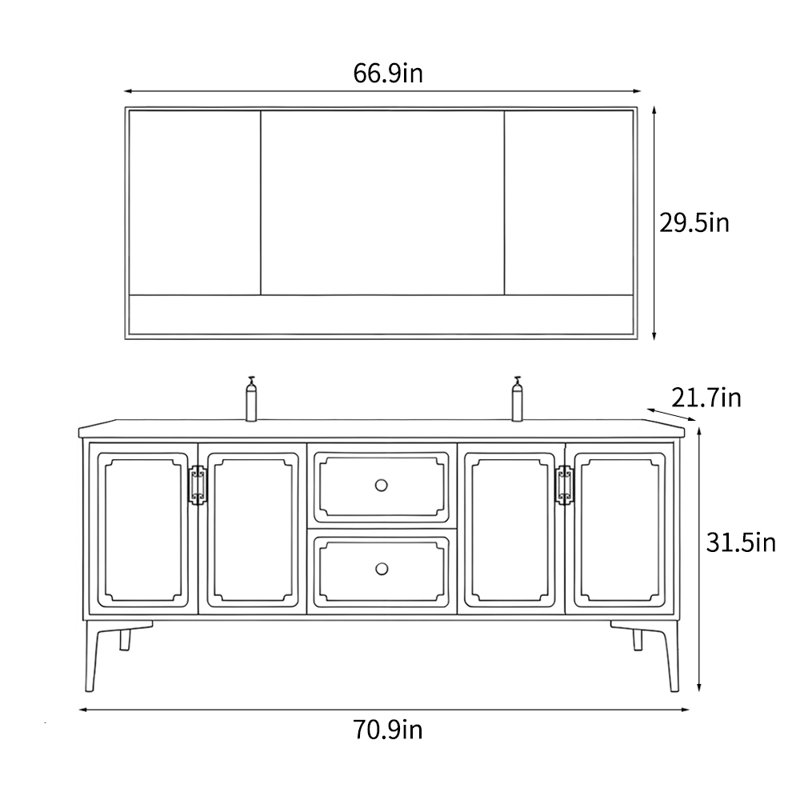 Chinese-style luxury retro bathroom Vanity