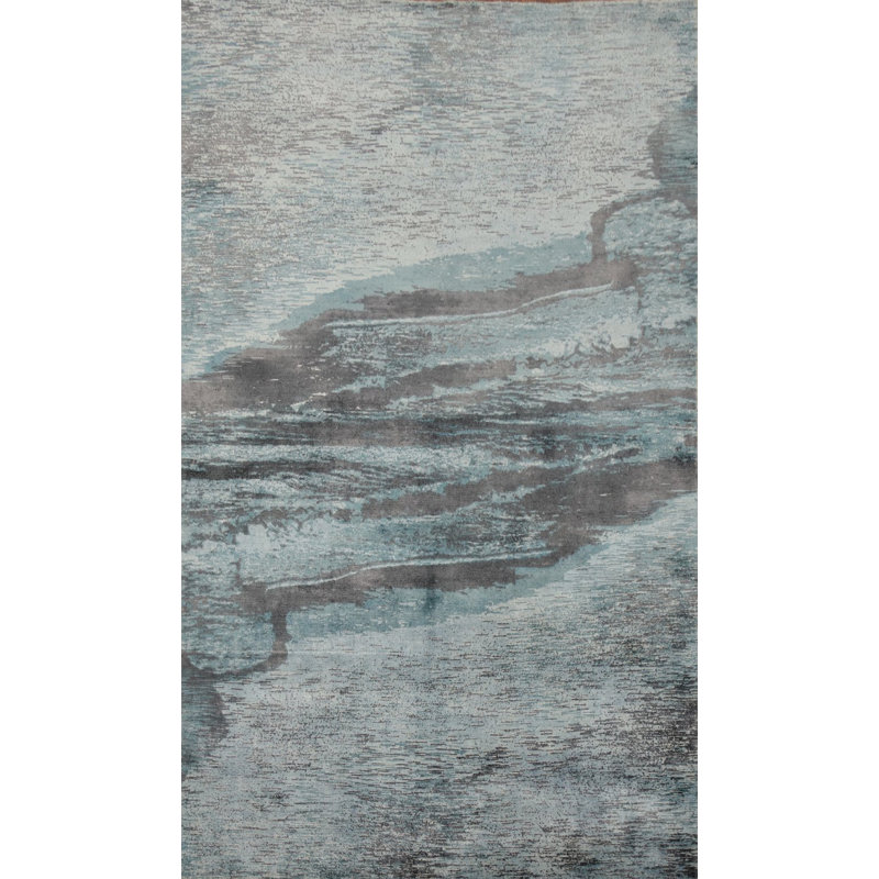 Tapis oriental abstrait fait à la main 5 x 8 po