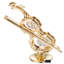 Violin garniture cloutée en cristal plaqué doré 24 carats sur une figurine de support