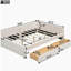 Lit plateforme moelleux avec port USB et 2 tiroirs-121110380