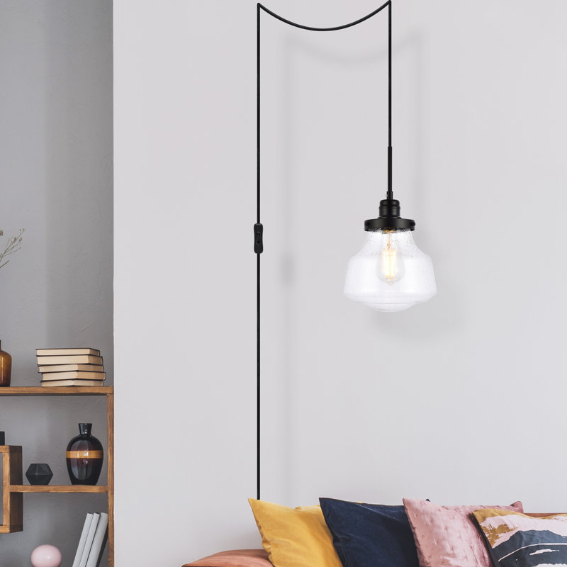 Luminaire suspendu simple à 1 lumière Amundson, Noir