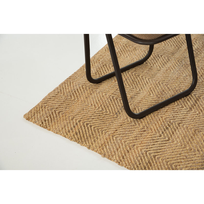Tapis décoratif naturelle en jute/sisal tressé à la main Rebekah, Rectangle 5 pi x 7 pi 6 po