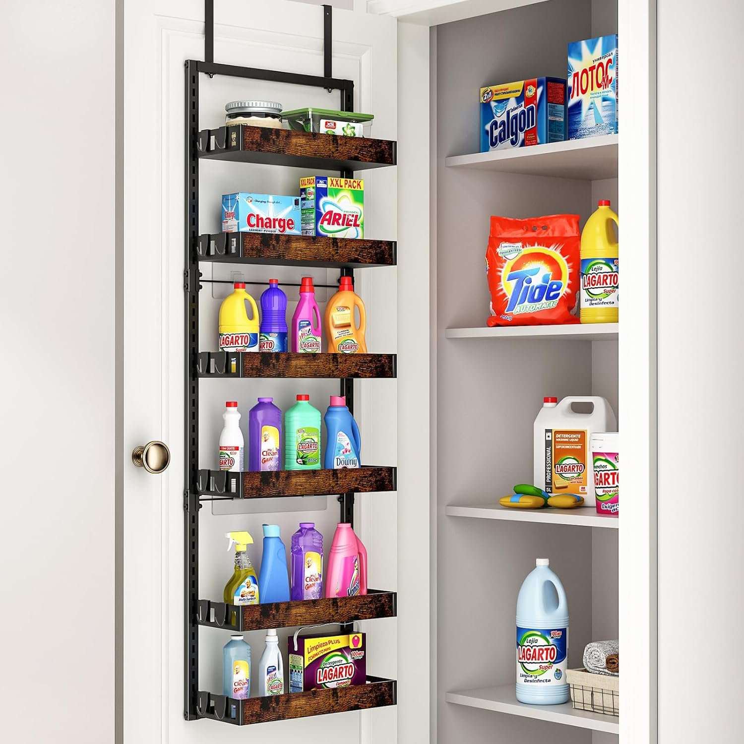 Organiseur De Garde-manger à 6 Niveaux En Métal Robuste Avec 6 Paniers