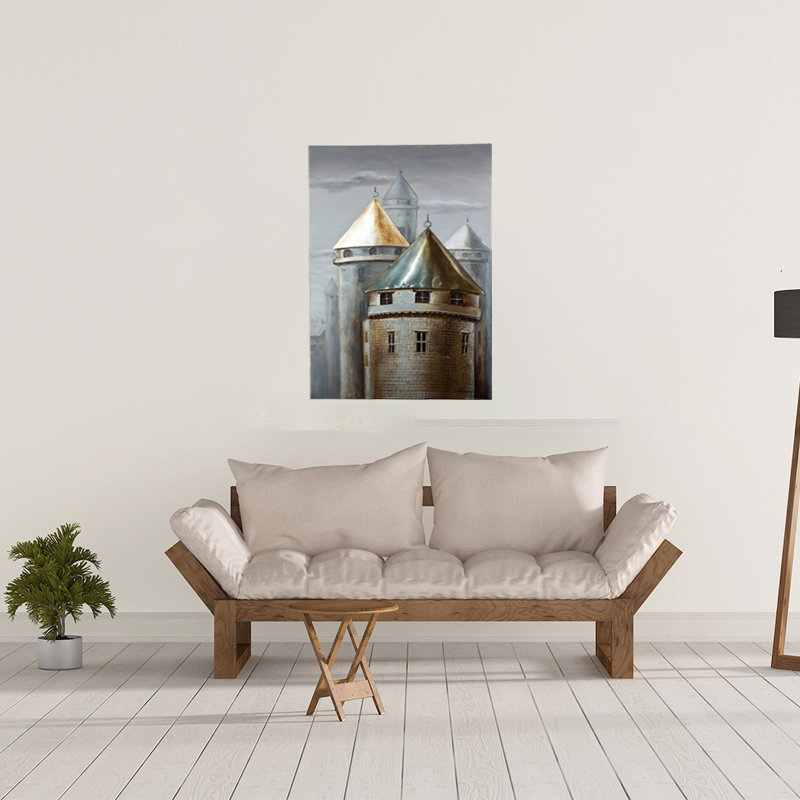 « town of tourelles », peinture sur toile