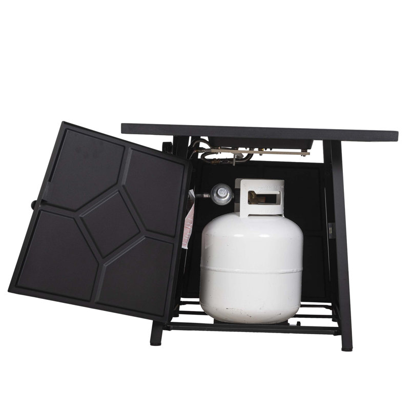 Foyer de table au propane en acier 40 000 BTU avec couvercle en acier