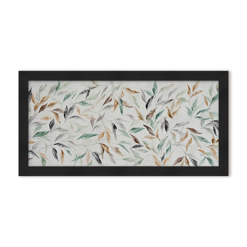 Nature Inspired "Kaleidoscope Fall" Canvas Wall Art By , 12" H x 24" W, Framed Print, White