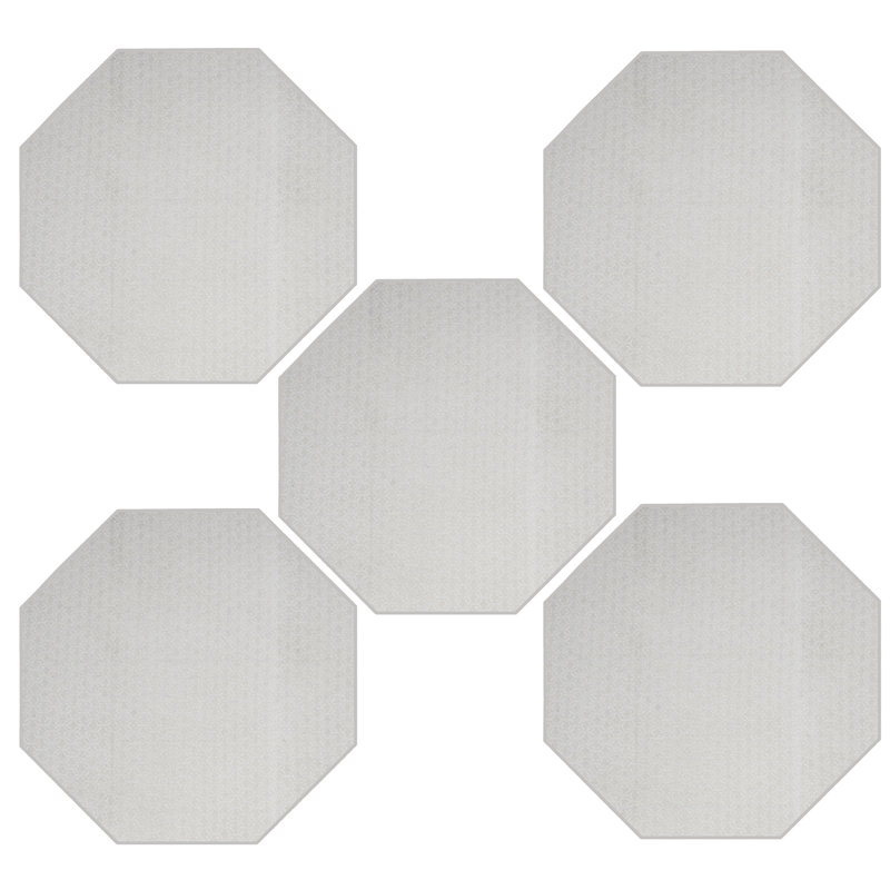 Ensemble de tapis géométriques touffetés géométriques ivoire, Octogone 3 pi