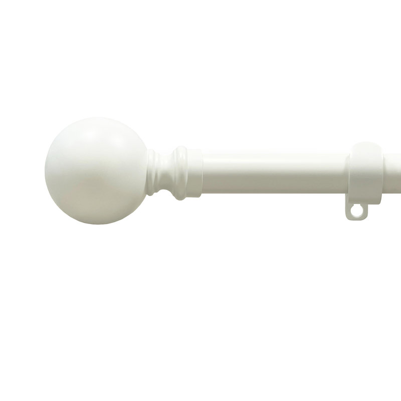 Tringle à rideaux simple réglable Rotella, Blanc, 48" - 86"