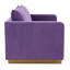Causeuse en velours de style Mid-Century Berengarius de 55 po, base dorée, sans assemblage-228235753