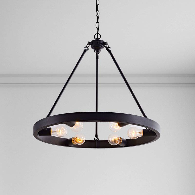 Lustre rustique en métal 6 lumières Fallan