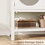 Armoire à café avec rangement en blanc - Console avec portes en verre et design en bois texturé pour le salon ou le couloir
