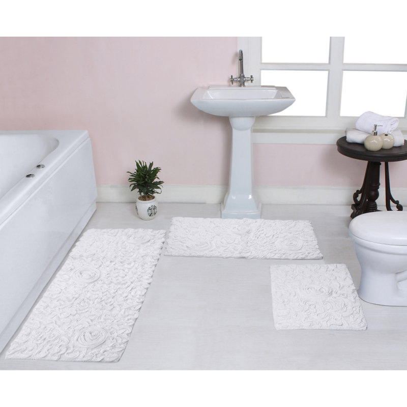 Pothier Bath Rug (Set of 3), White