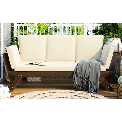 Lit de jour de patio multifonctionnel avec matériaux - pour résister aux intempéries et aux 3 coussins d'eau réglables