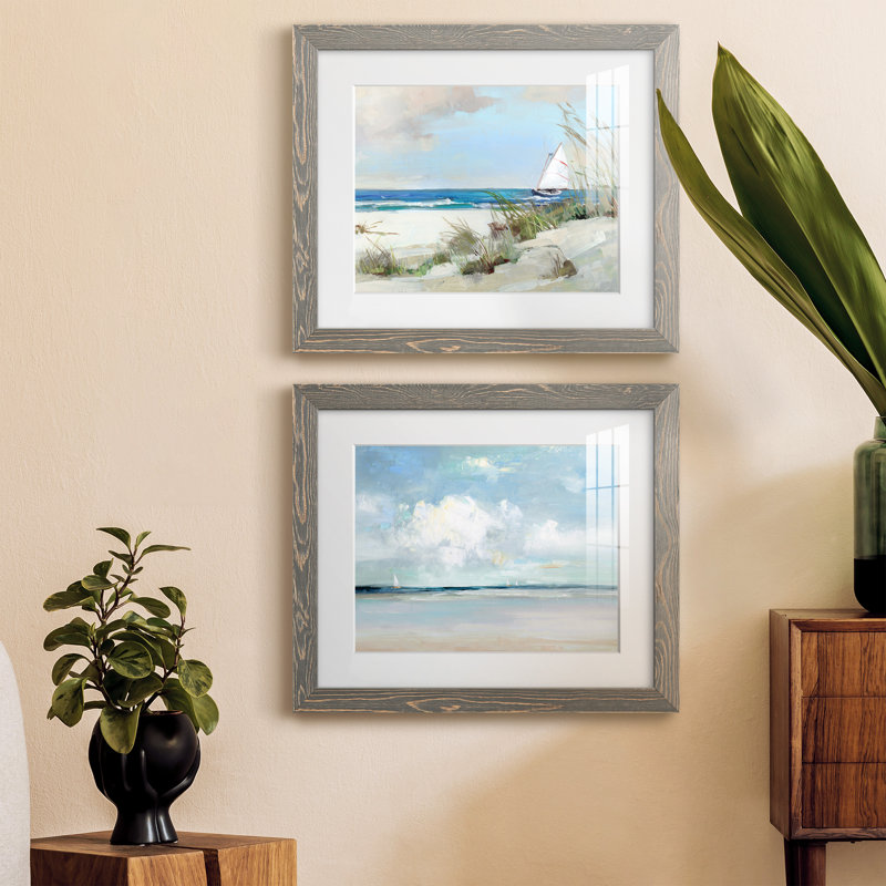 Ensemble de 2 cadres photo sur papier, H 20 po x l 34 po x P 1,5 po, Cadre en papier gris