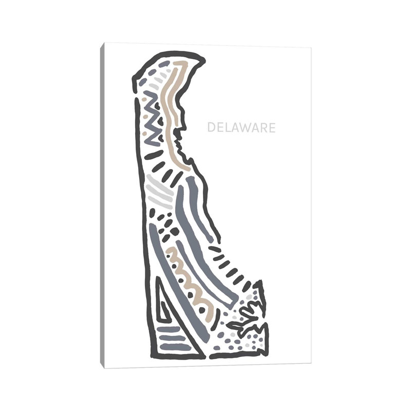 «Delaware» par déclaration Goods - reproduction de dessin sur toile tendue, H 60 po x l 40po x P 1,5 po