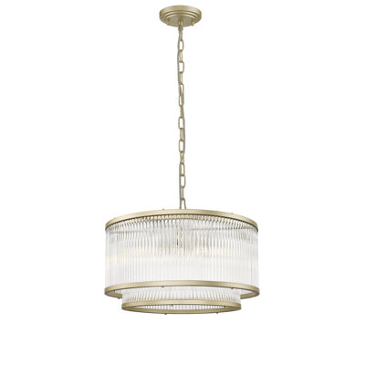 5 - Light Geometric LED Pendant with Glass Accents