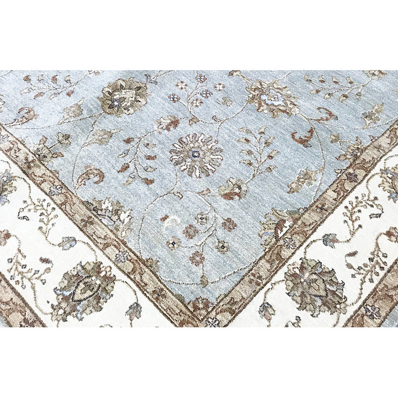 Hand-Knotted High-Quality Light Blue Area Rug